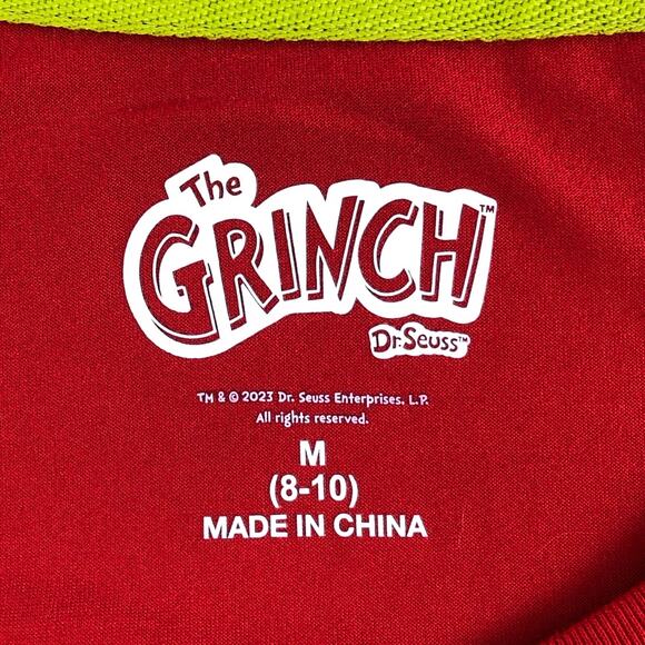 Dr Seuss The Grinch Mens Shirt Medium Red Graphic Print Long Sleeve Polyester - Picture 3 of 11